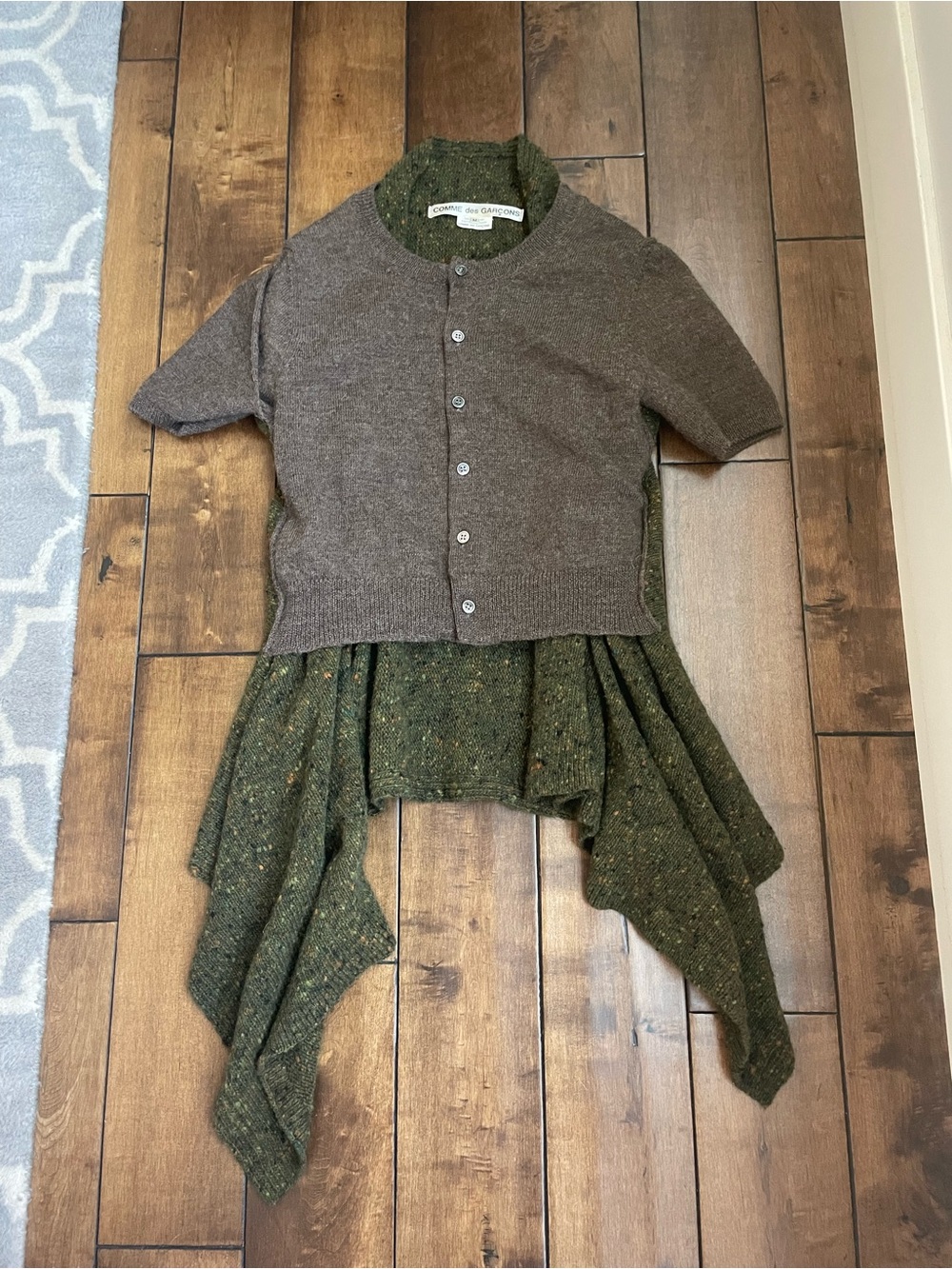 Comme De Garçons Brown and Green Layered Sweater Size M